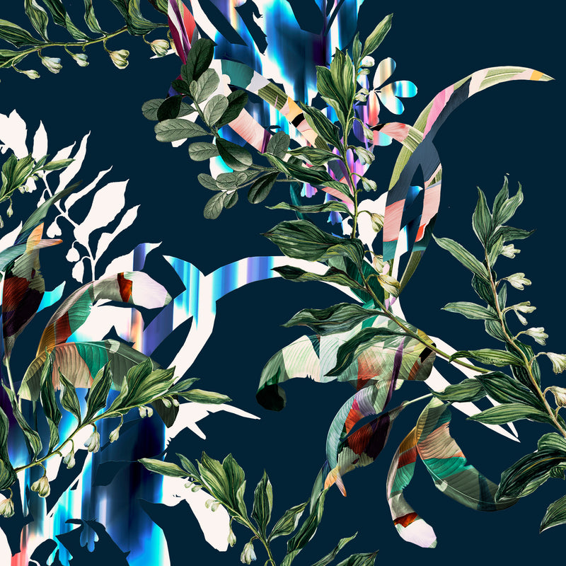 Long Sleeve Sailor Blue Botanical Raglan 1/4 Zip