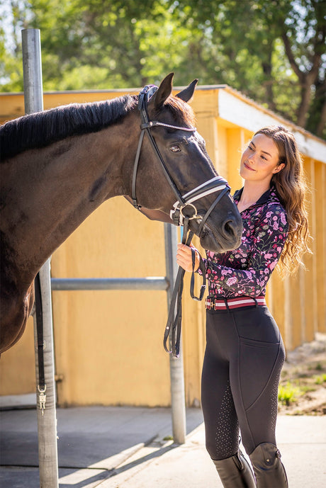 Burgundy and Blush Striped Stretch Belt Kastel Denmark