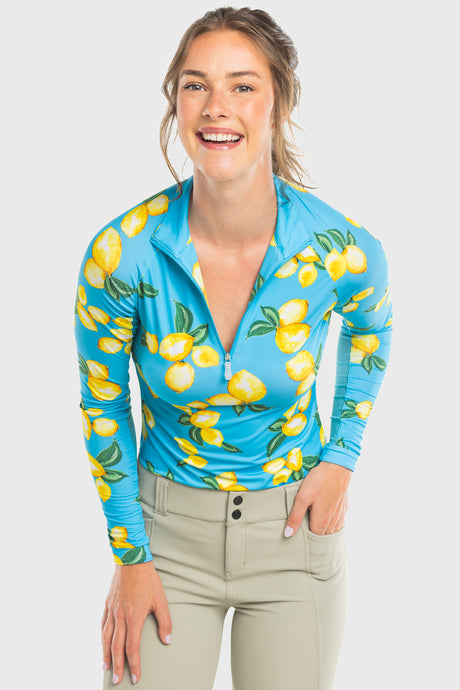 Azure Lemons Long Sleeve 1/4 Zip Sun Shirt Kastel Denmark