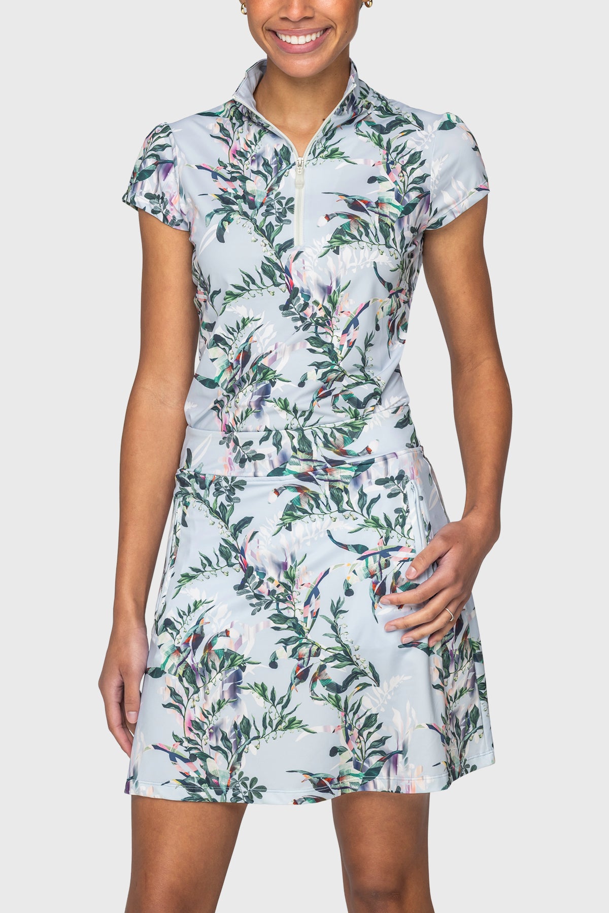 Powder Blue Botanical Athletic Skort Kastel Denmark