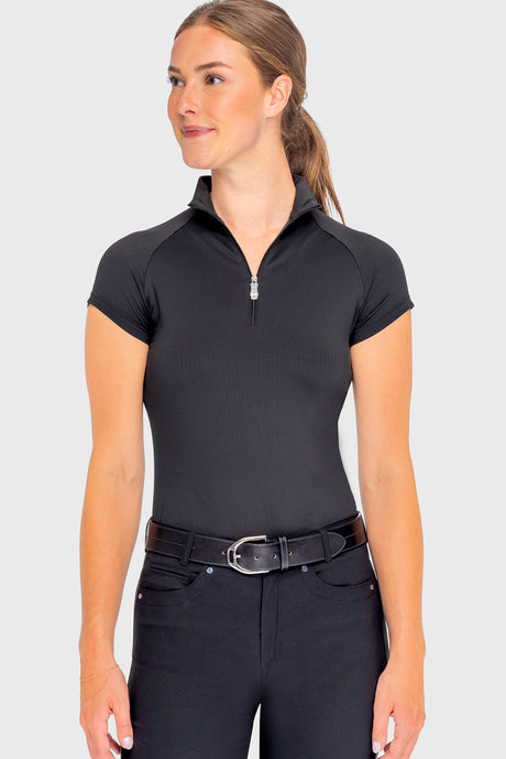 Black Cap Sleeve 1/4 Zip Sun Shirt Kastel Denmark
