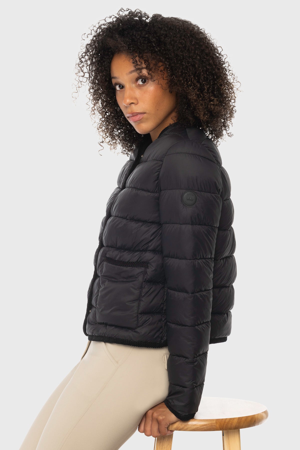 Black Button-up Quilted Jacket Kastel Denmark US