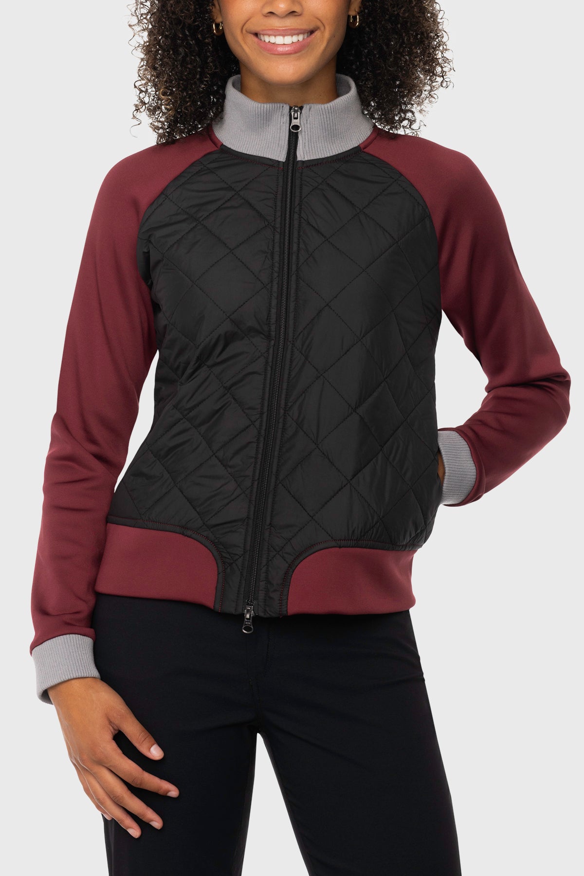 Black, Oxblood, & Gray Colorblock Jacket w/Quilted Front Kastel Denmark US