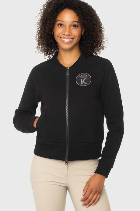 Black Zip-up Varsity Bomber Sweatshirt Kastel Denmark US