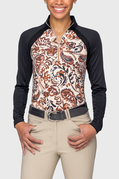 Sienna Ikat Performance Raglan Long Sleeve 1/4 Zip Sun Shirt Kastel Denmark