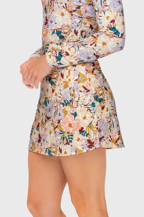 Champagne Blooming Peonies Athletic Skort Kastel Denmark