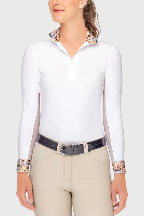 Champagne Blooming Peonies Long Sleeve Tailored Show Shirt Kastel Denmark