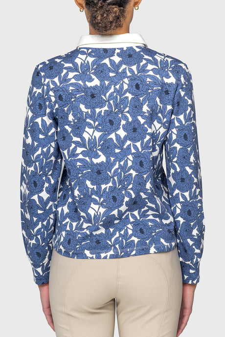 Pacific Blue Wild Rose Long Sleeve Rugby Sweatshirt Kastel Denmark