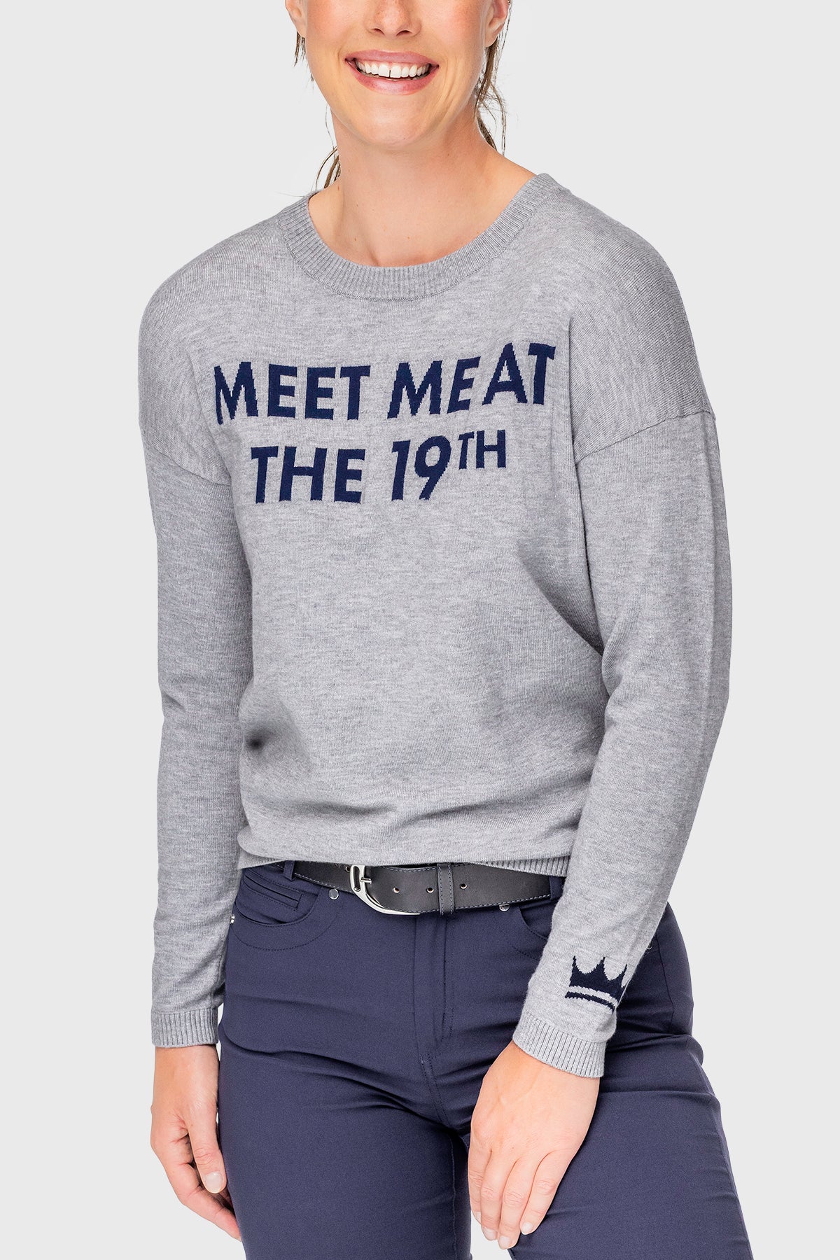 Heather Grey "Meet Me At The 19th" Crewneck Sweater Kastel Denmark
