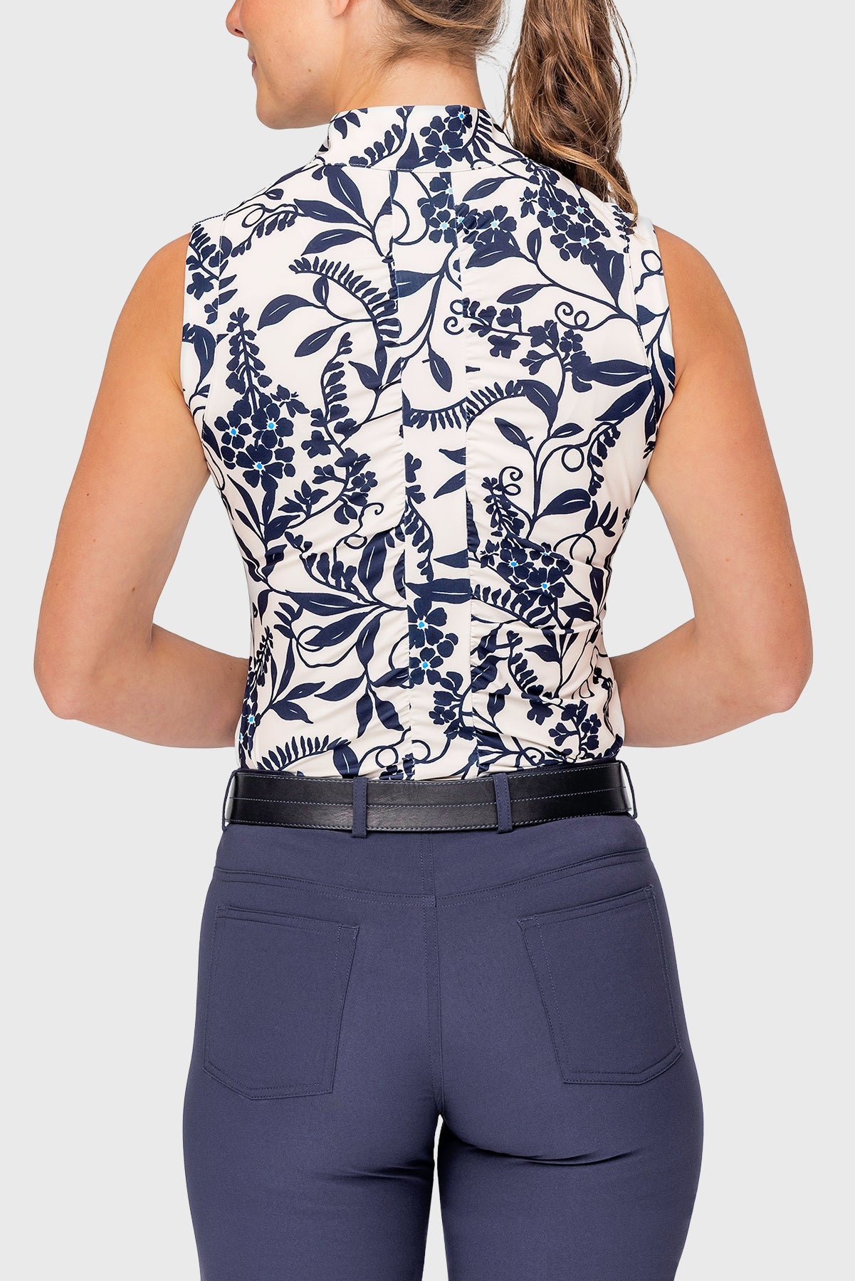 Gardenia Climbing Vine Ruched Back 1/4 Zip Tank Kastel Denmark