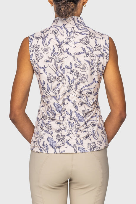 Periwinkle French Tulip Tank w/ Hot Pink Inner Collar & Zipper Sun Shirt Kastel Denmark US