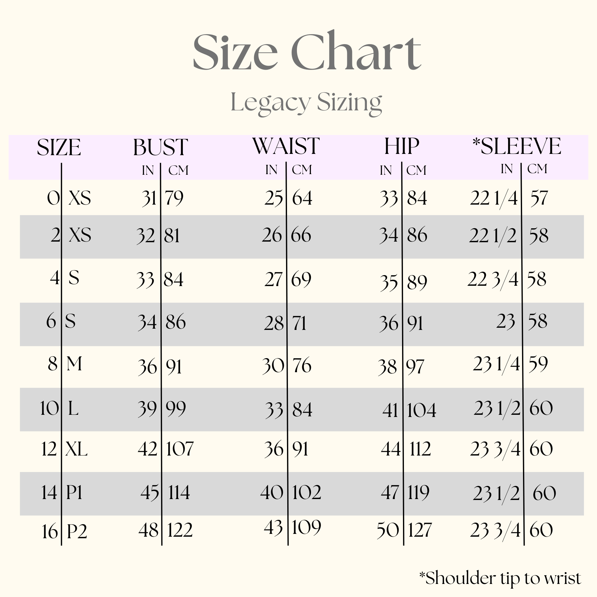 Size chart • ALOOPPA