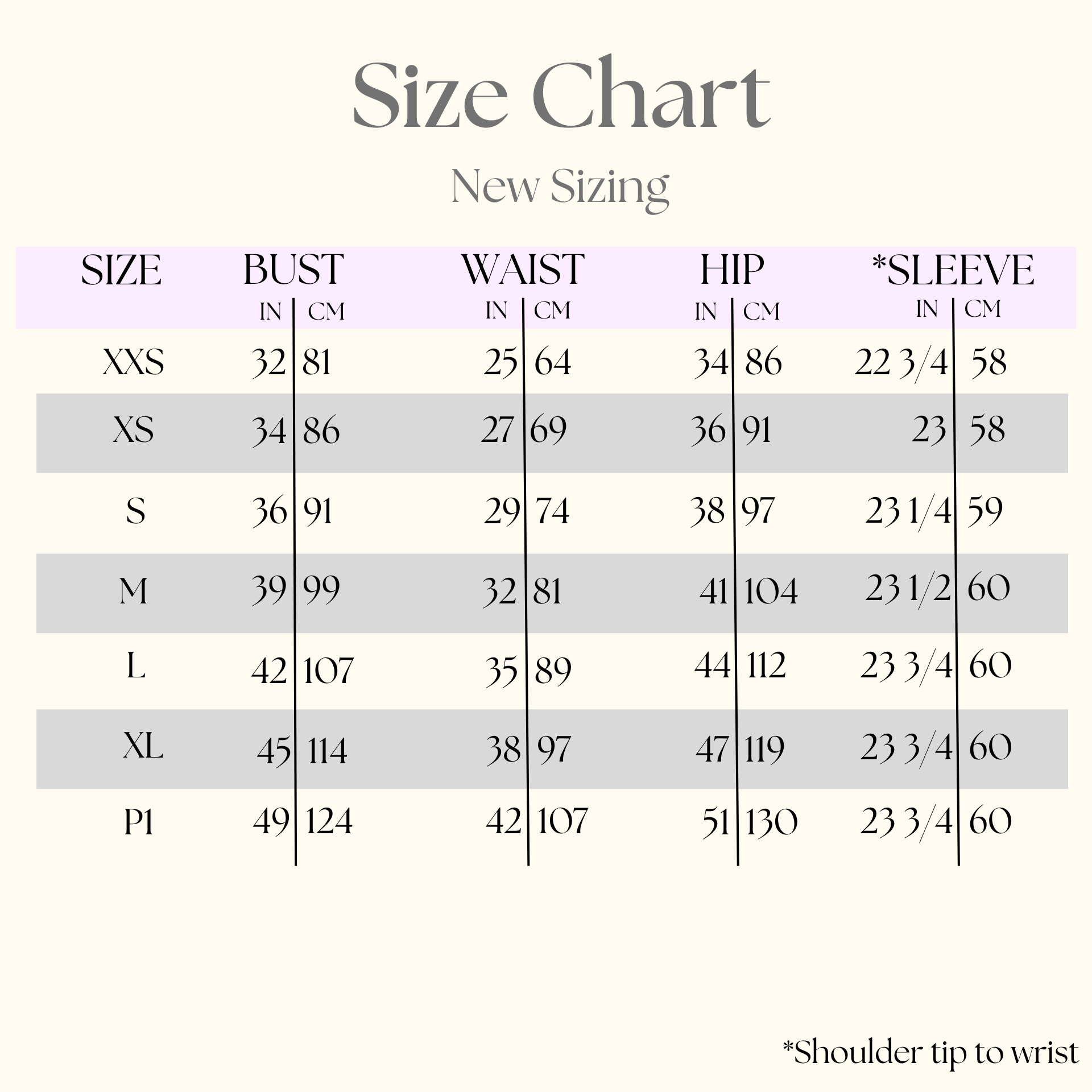 Legacy Size Chart – Kastel Denmark US