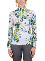 Long Sleeve Emerald Watercolor Floral