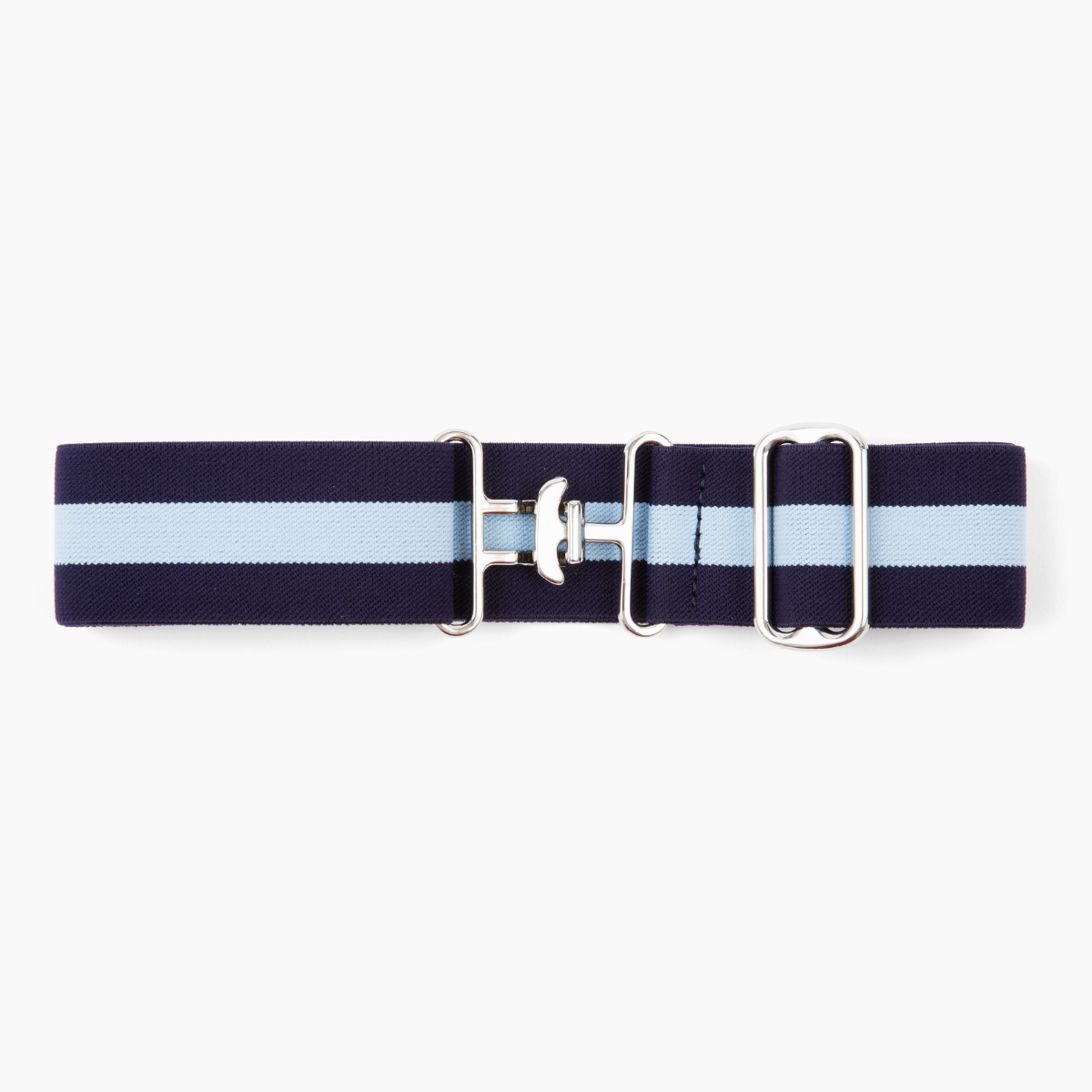 Navy and Light Blue Striped Stretch Belt - [Kastel]