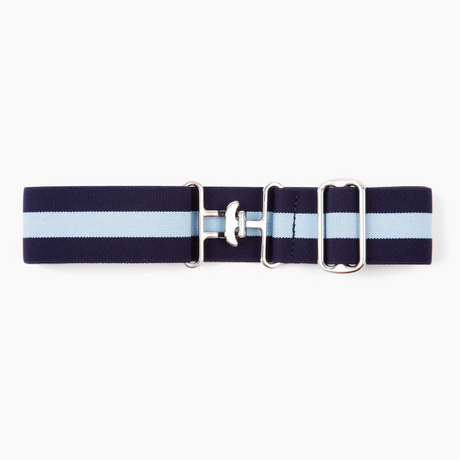 Navy and Light Blue Striped Stretch Belt - [Kastel]