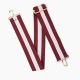 Burgundy and Blush Striped Stretch Belt - [Kastel]