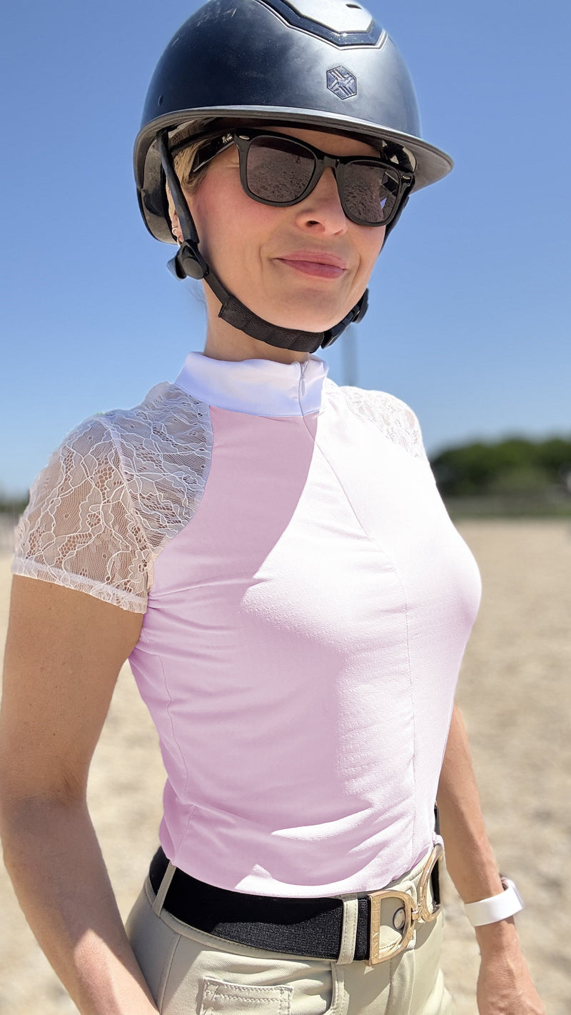 Pink Ballerina & White Lace Cap Sleeve Show Shirt Kastel Denmark