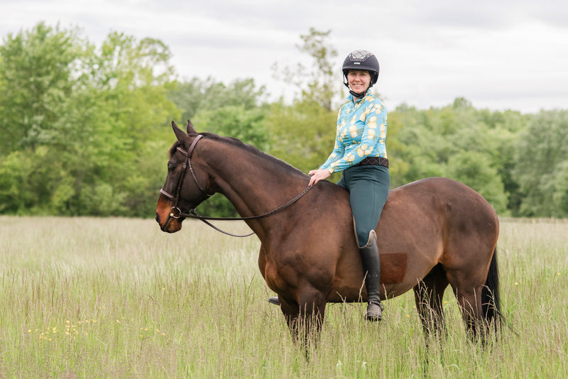 Azure Lemons Long Sleeve 1/4 Zip Sun Shirt - [Kastel]