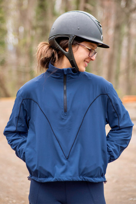 Navy W/Black Piping Anorak Jacket Kastel Denmark