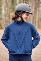 Navy W/Black Piping Anorak Jacket Kastel Denmark