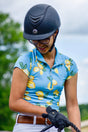 Azure Lemons Cap Sleeve 1/4 Zip Sun Shirt - [Kastel]