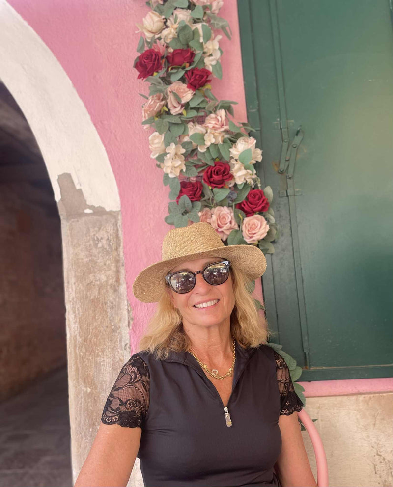 Black Galloon Lace Short Sleeve 1/4 Zip Sun Shirt