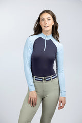 Navy and Light Blue Striped Stretch Belt - [Kastel]