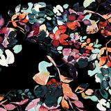 Long Sleeve Black Watercolor Floral Raglan - [Kastel]