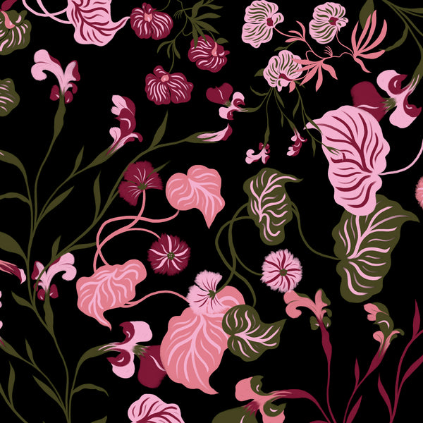 Black Modern Begonia Full Zip Track Jacket - [Kastel]