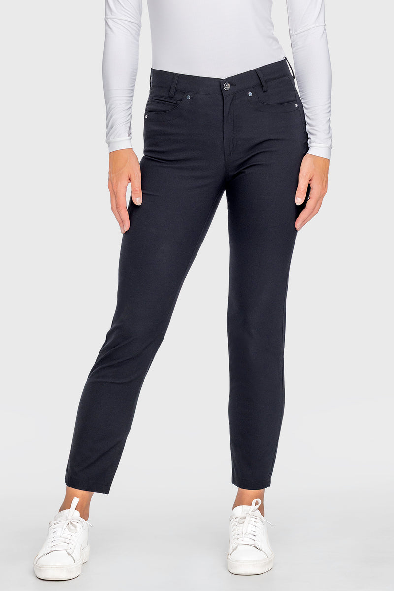 Black Tailored 7/8" Active Pant - [Kastel]