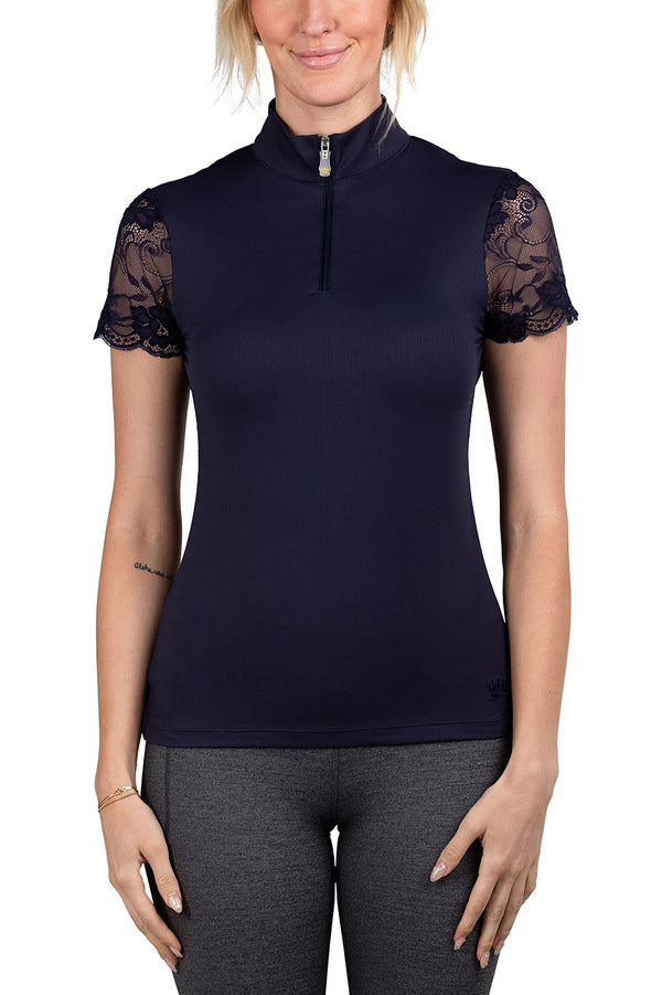 Galloon Lace Navy 1/4 Zip