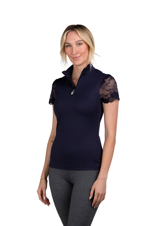 Galloon Lace Navy 1/4 Zip