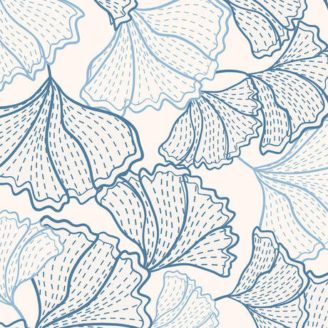 Cap Sleeve Chambray Blue Poppies - [Kastel]
