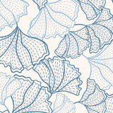 Chambray Blue Poppies Â½ Zip Scuba Pullover - [Kastel]