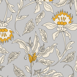 Dove Vintage Jacobean Scuba Pullover 1/2 Zip - [Kastel]