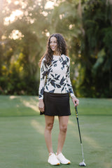 Indigo Lithograph Leaf Crewneck Sweater Kastel Denmark