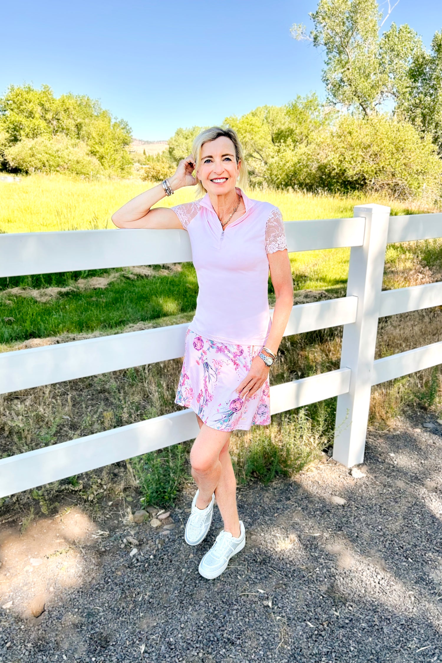 Pink Tea Garden Athletic Skort - [Kastel]