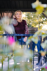 Cabernet & Rose Crewneck "Dressage" Sweater