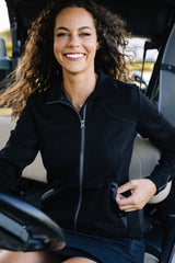 Black Scuba Full Zip Jacket - [Kastel]