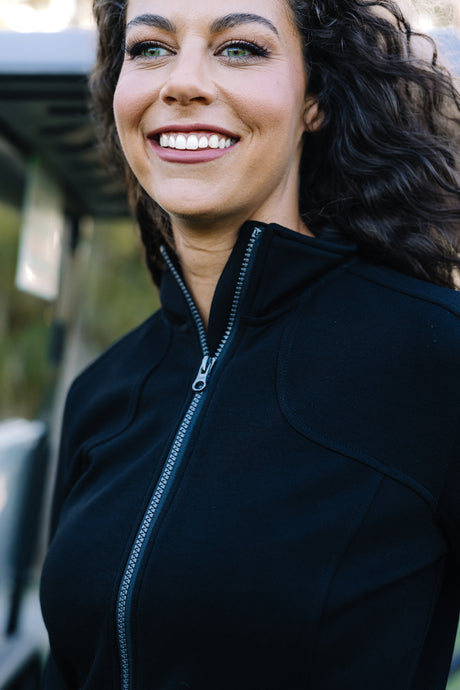 Black Scuba Full Zip Jacket - [Kastel]