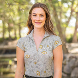 Black and Beige Striped Stretch Belt
