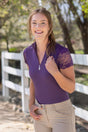 Violet Galloon Lace Cap Sleeve 1/4 Zip Sun Shirt Kastel Denmark US