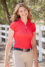 Red & Pink Swiss Dot Cap Sleeve 1/4 Zip Sun Shirt Kastel Denmark US