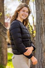 Black Quilted Jacket w/ Gold Buttons Kastel Denmark US