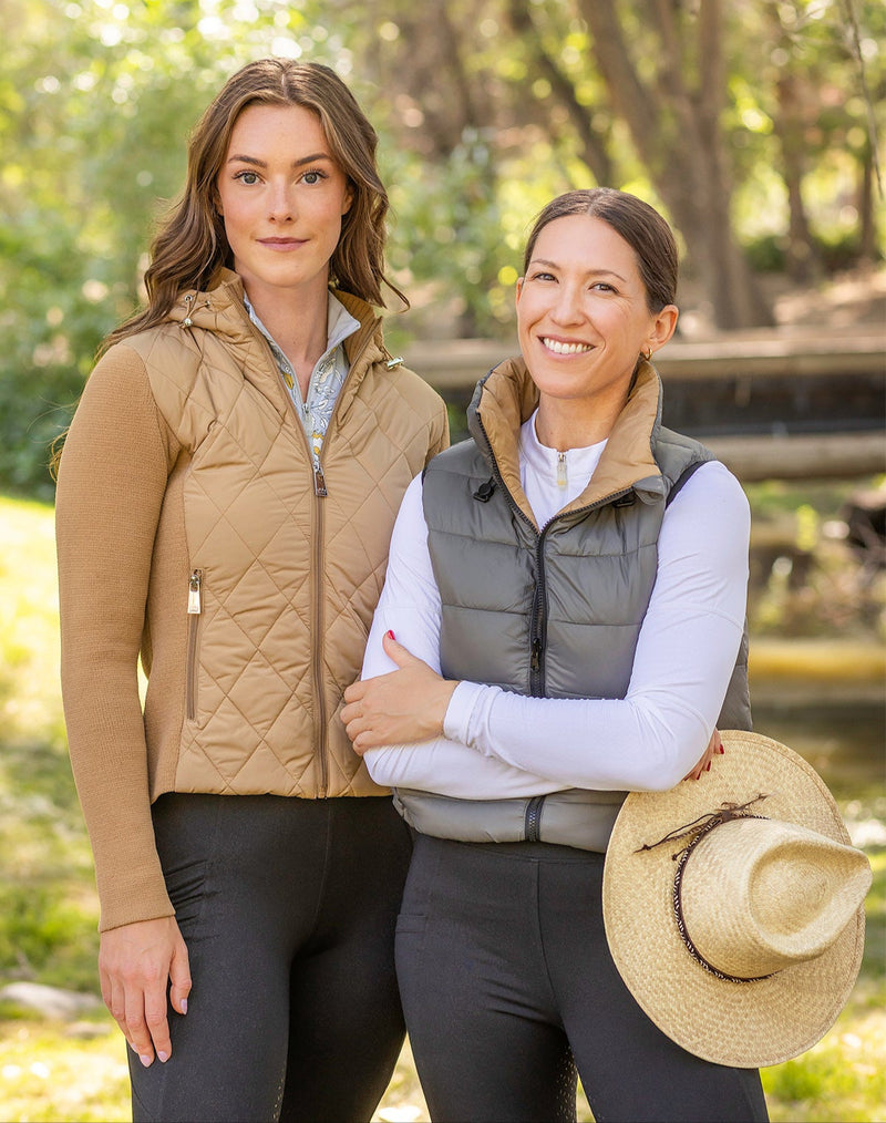 Camel & Slate Reversible Puffer Vest - [Kastel]