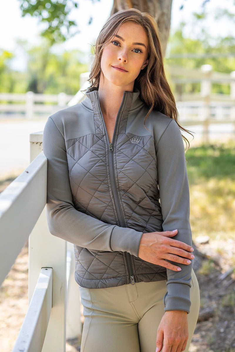 Slate Quilted Full Zip Jacket Kastel Denmark