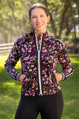 Black Modern Begonia Full Zip Track Jacket