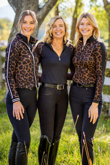 Espresso Leopard Long Sleeve Raglan 1/4 Zip Sun Shirt Kastel Denmark