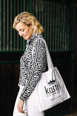 Black & White Climbing Vine Full Zip Track Jacket w/Striped Trim - [Kastel]